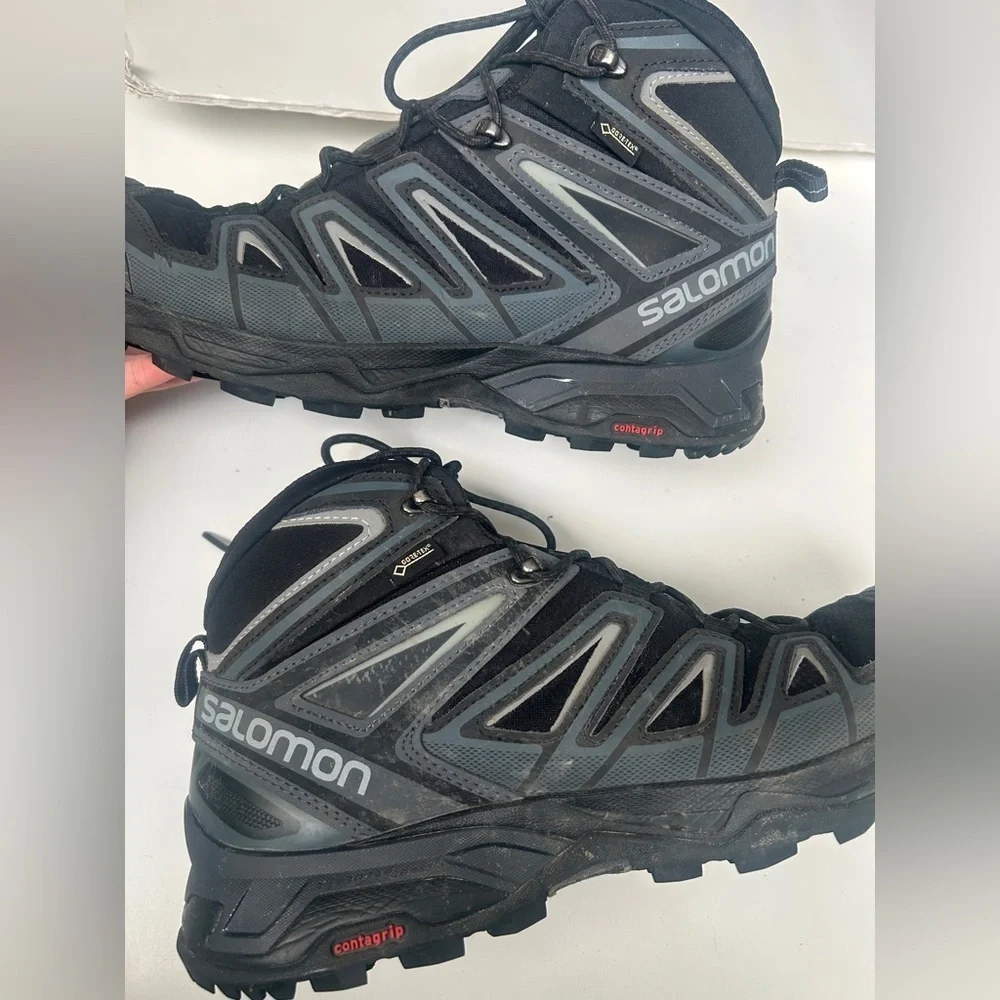 Salomon X Ultra 3 Mid GTX Mens Boots Size 10.5 Black Lace Up 398674 Hiking Shoes